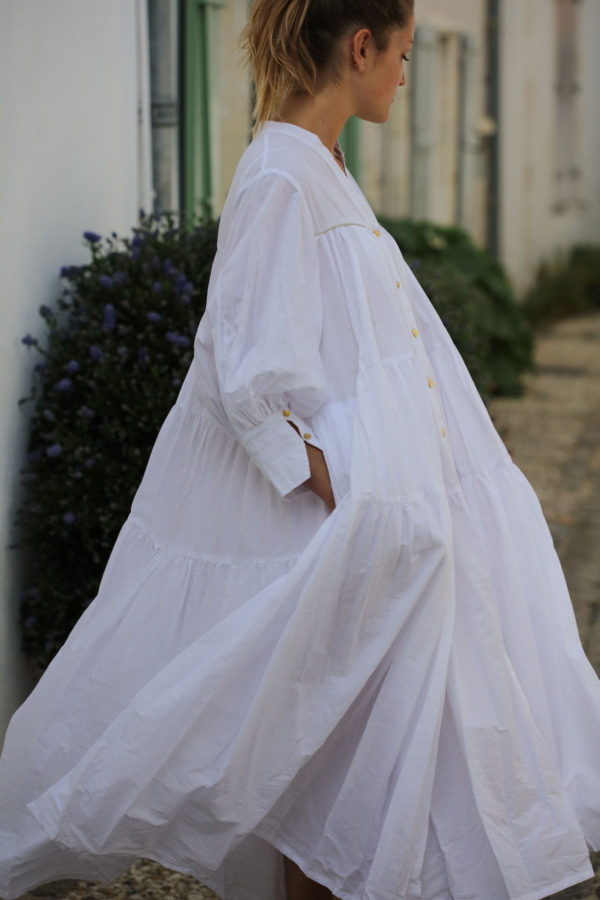 Robe chemise longue blanche