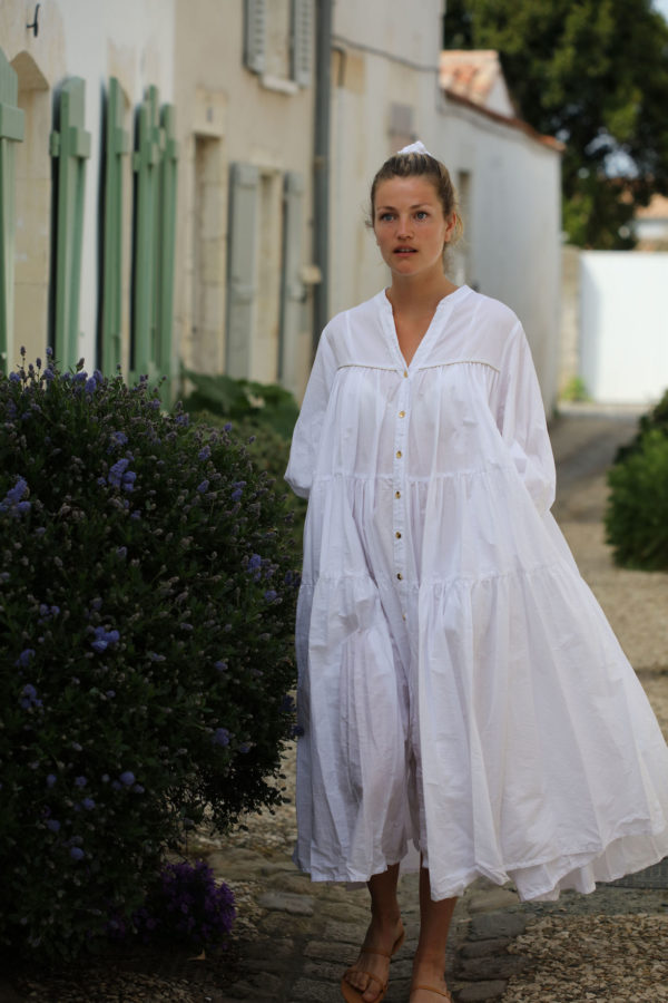 Robe chemise longue blanche