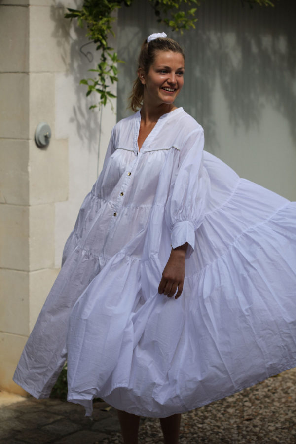 Robe chemise longue blanche