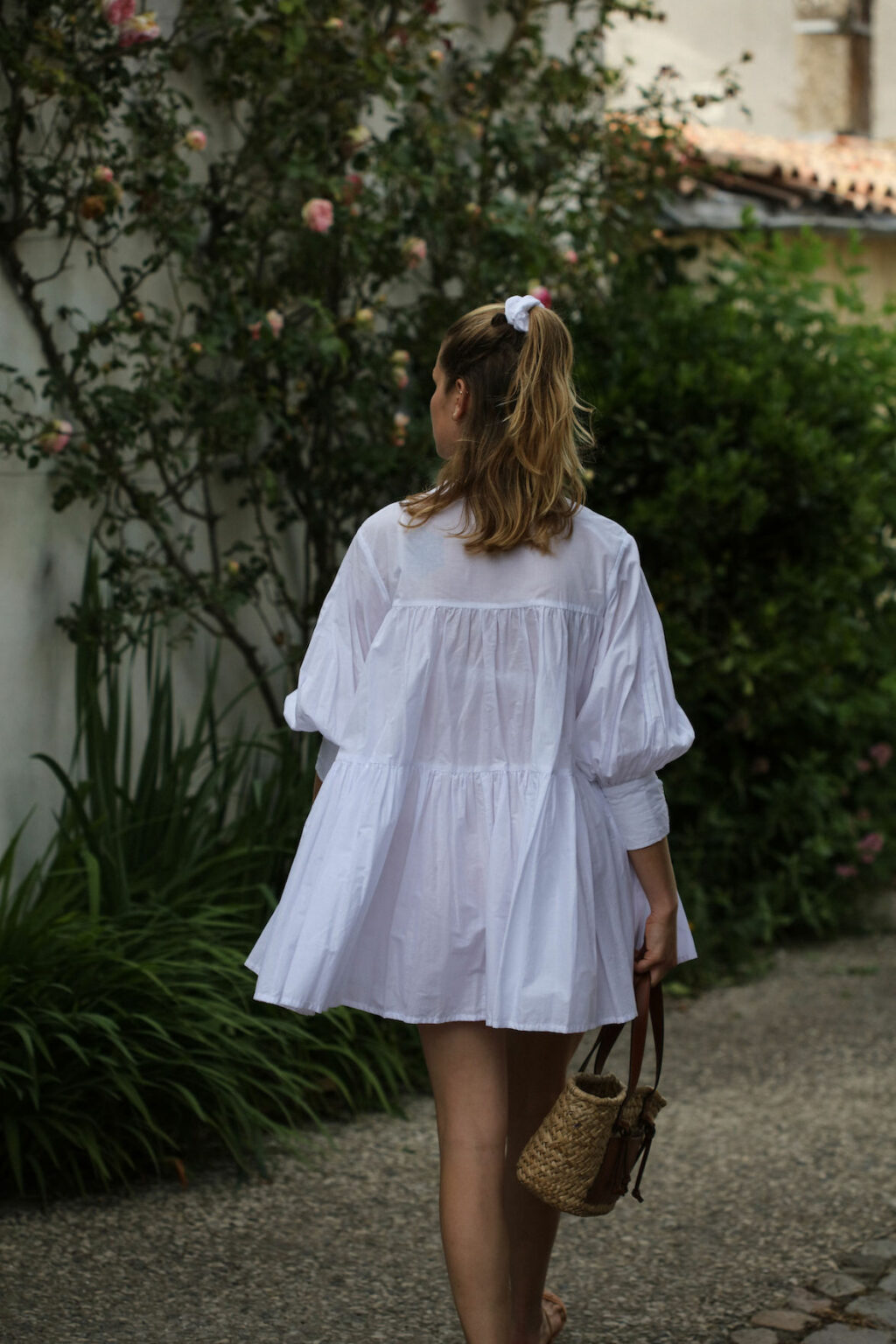 Robe chemise courte banche