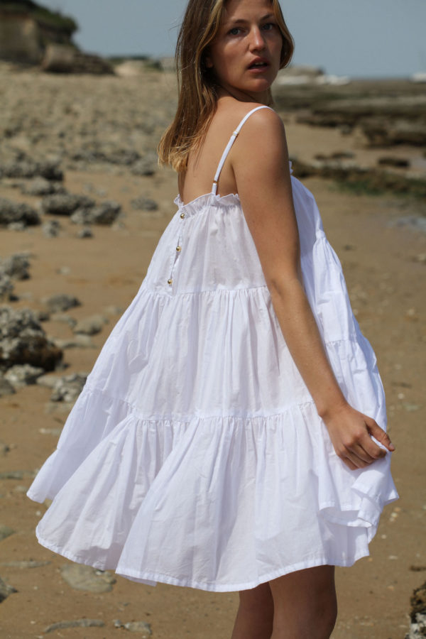 Robe Isla courte blanche