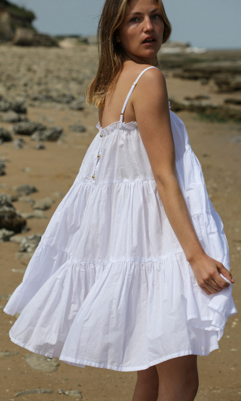 Robe Isla courte blanche