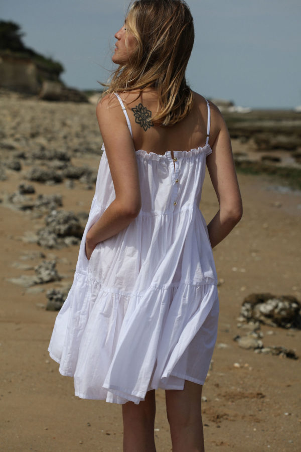 Robe Isla courte blanche