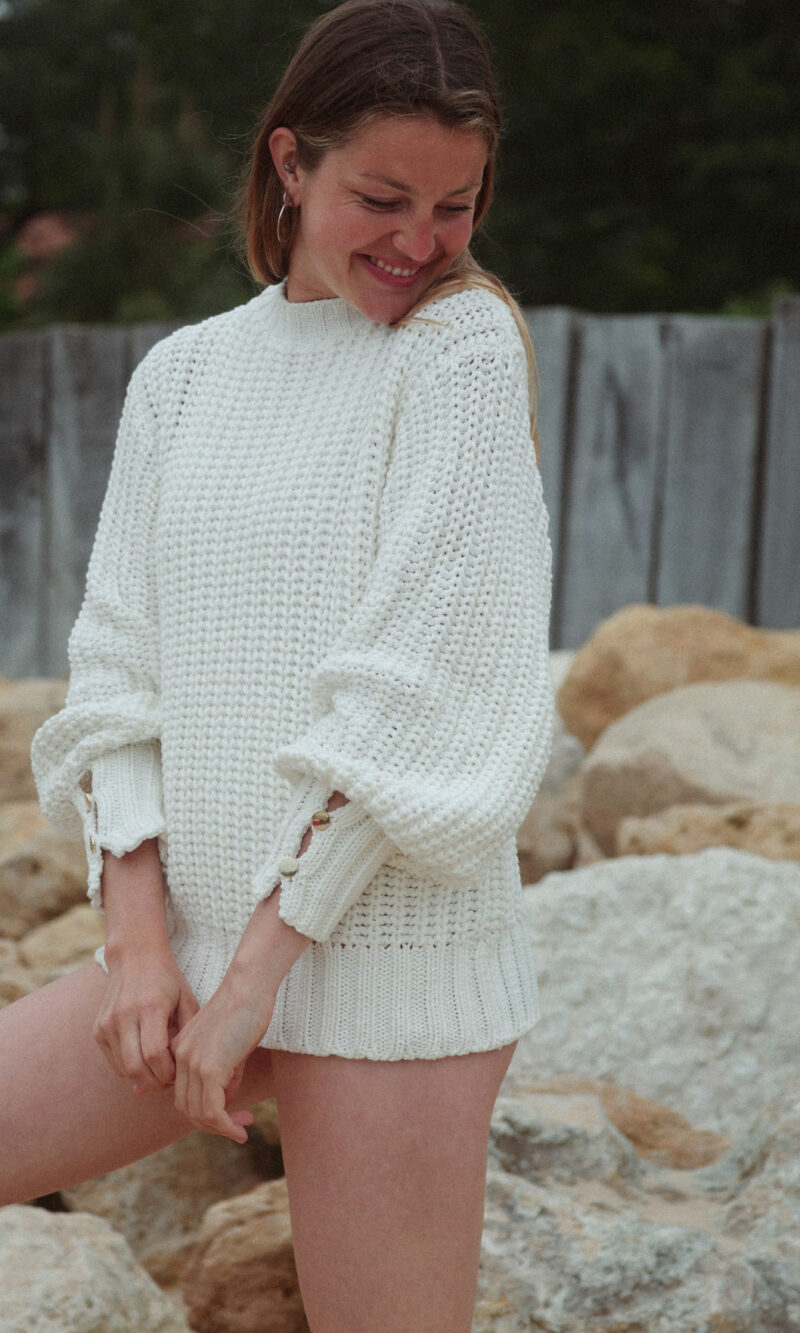 Pull CROCHET blanc