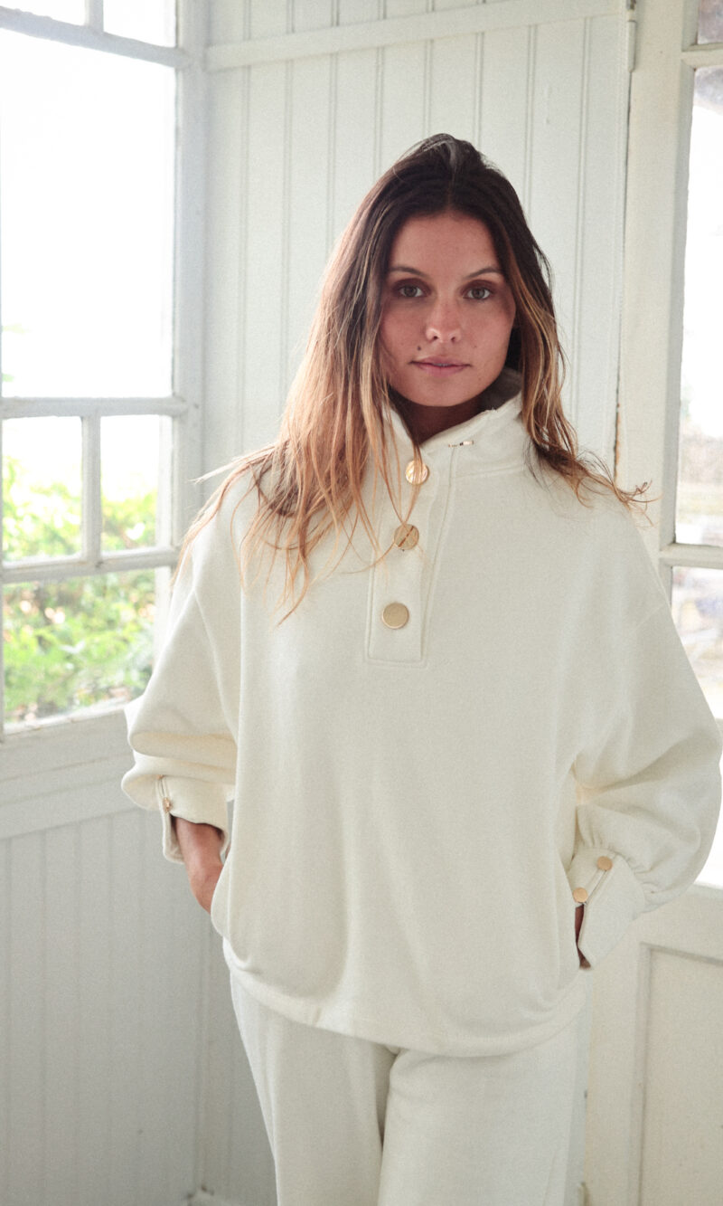 Sweat FLEECE blanc