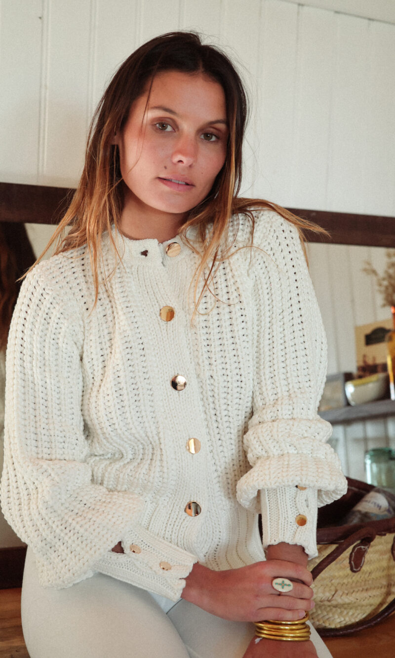 Cardigan CROCHET blanc