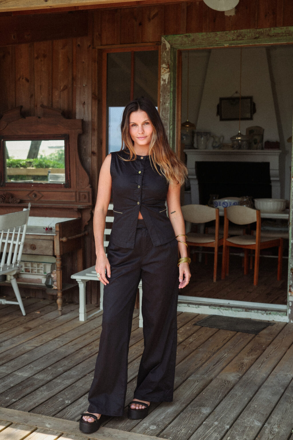 Pantalon palazzo span