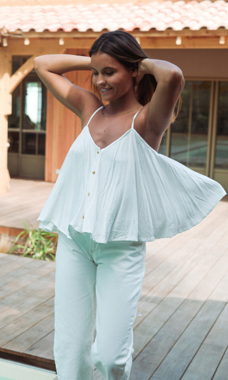 Top RAYON V Blanc