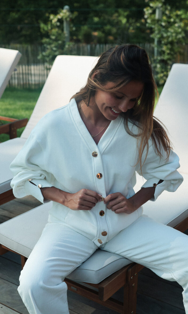 Sweat FLEECE V Blanc
