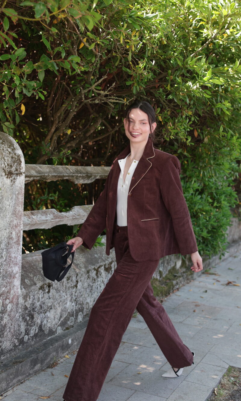 BLAZER Velour Côtelé Marron