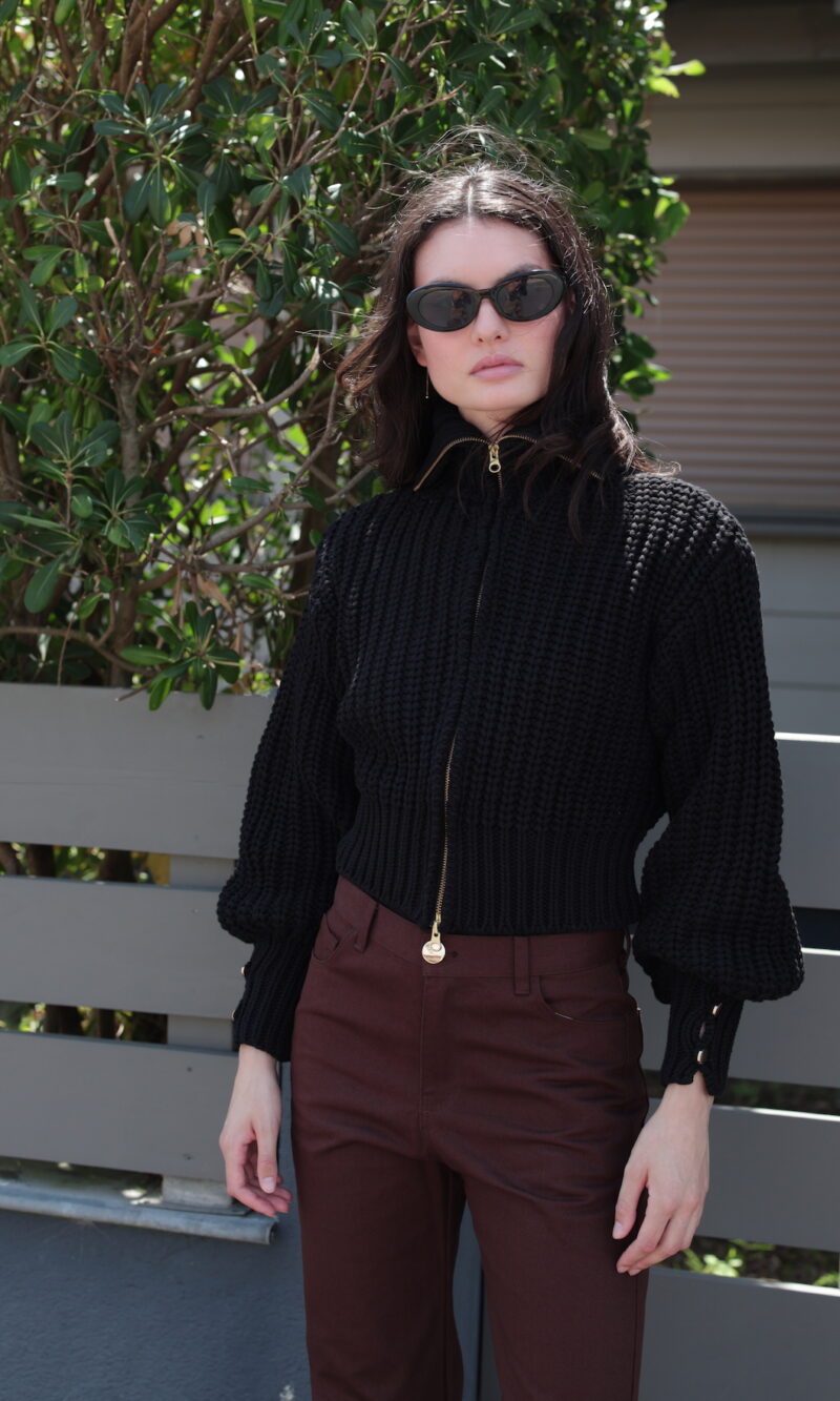 Gilet CROCHET ZIP Noir